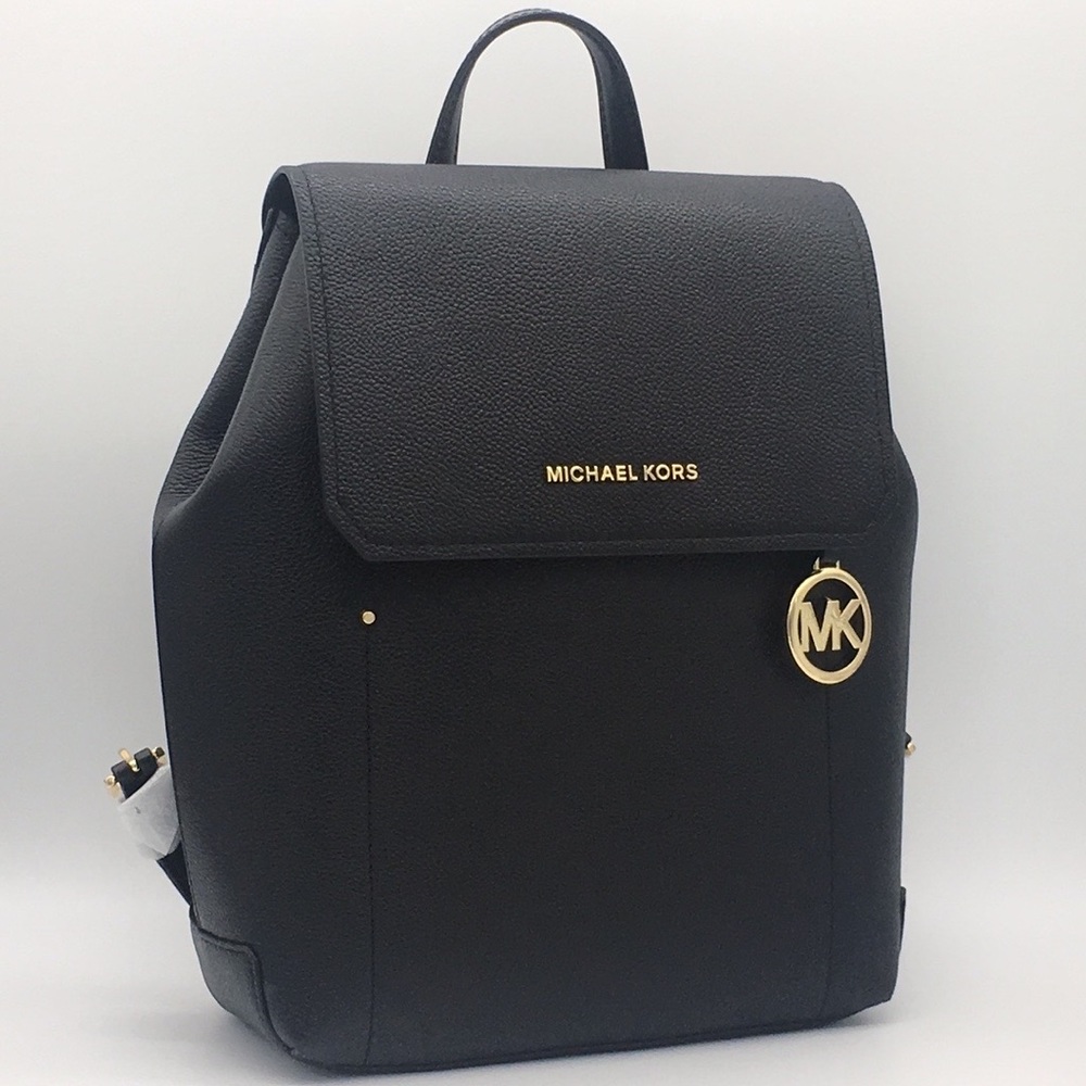 MICHAEL KORS HAYES MEDIUM BACKPACK BLACK LEATHER - Picture 6 of 16